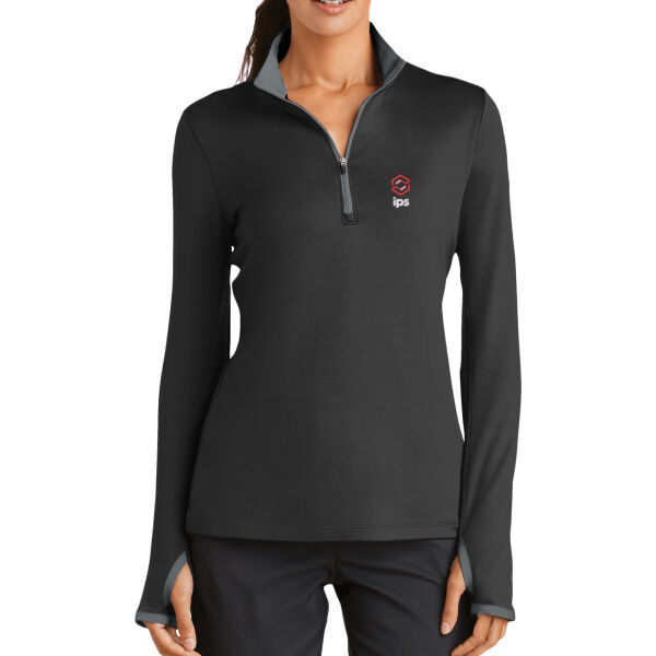 Embroidered IPS - Ladies Dri FIT Stretch 1/2 Zip Cover Up Thumbnail